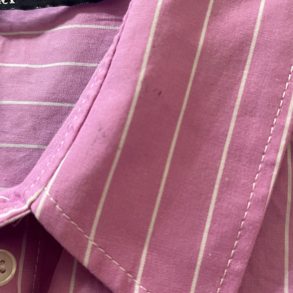 Zara size Large pink cropped button up pinstripe shirt - Picture 6 of 12